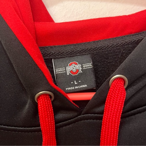 Ohio State Buckeyes Mens Long Sleeve Hoodie Sz Large black red - Picture 3 of 6